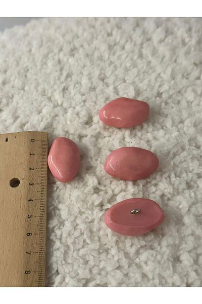 ODDA TASARIM ATÖLYESİ custom design pink oval form gypsum 4-piece button set