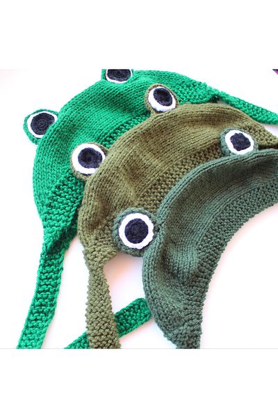 TRENDİN YOLU Green frog hat funny cute handmade
