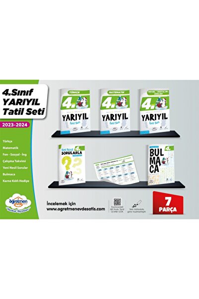 öğretmen evde 4.Sınıf 7 Parça Yarıyıl Tatil Seti-2023/2024 Yeni Öğretmen Evde