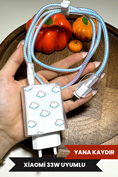 WANNA PROTECT Xiaomi 33W Uyumlu Baskısız Şeffaf Şarj Başlığı Adaptörü Koruma ...