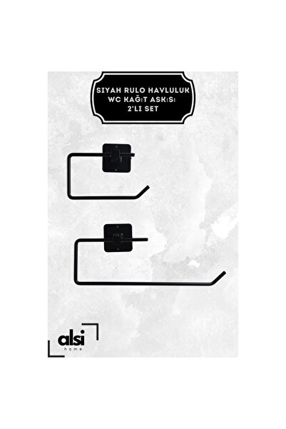 ALSİ HOME Yapışkanlı Siyah Rulo Kağıt Havluluk Peçetelik Wc Kağıtlık Banyo Mu...