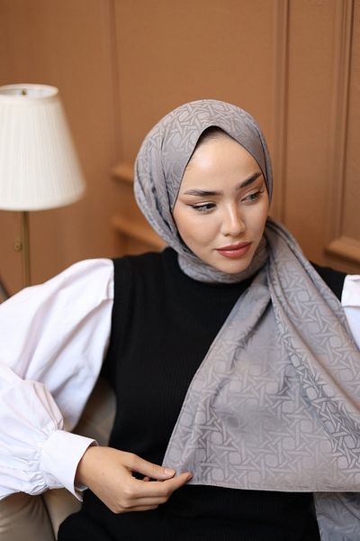 Silk Home Jacquard Deluxe Shawl - Gray
