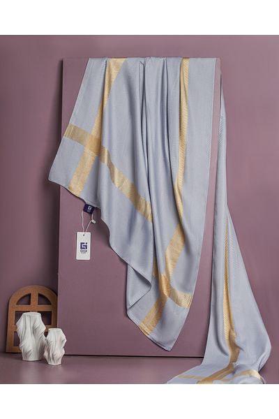 Scarf Gi Luxury Jacquard Shawl - 1 - Silver Gray -