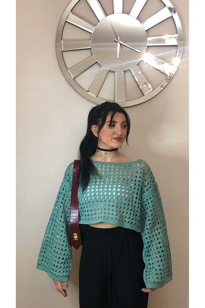 MODA MHE ИСПАНСКИ РЪКАВ, ОТВОРЕН, ЗЕЛЕН, КЪСАН