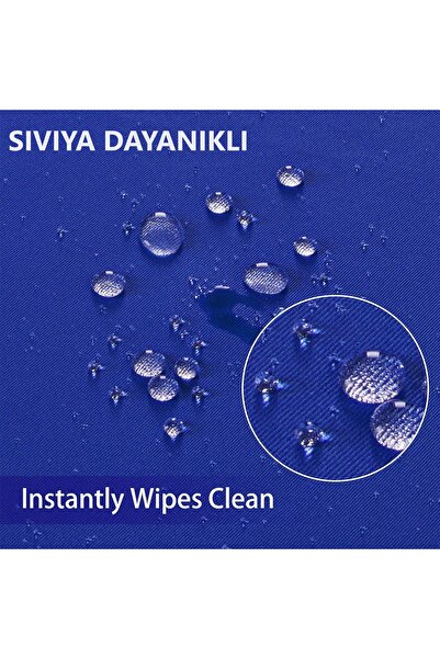 Zeren Home Водостійка бездоганна овальна скатертина Saks синя 160 x 300