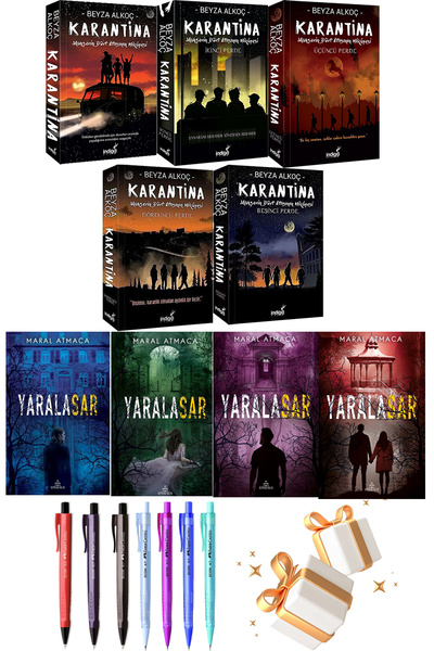 İndigo Kitap Karantina 5li Set ve Ephesus Yaralasar 4lü Set Maral Atmaca 9 Ki...