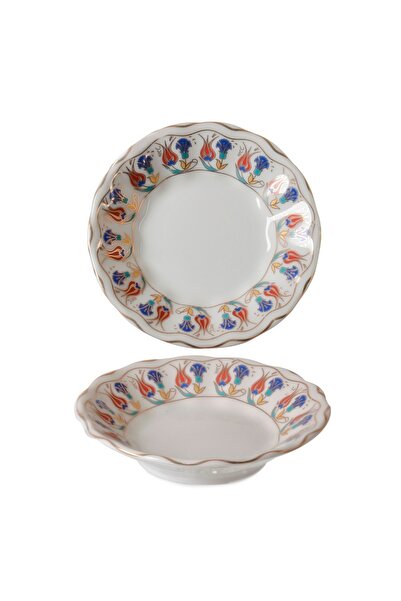 İpek Porselen Porselen Çay Tabağı (LALE MOTİFLİ) 6 Adet (A3)