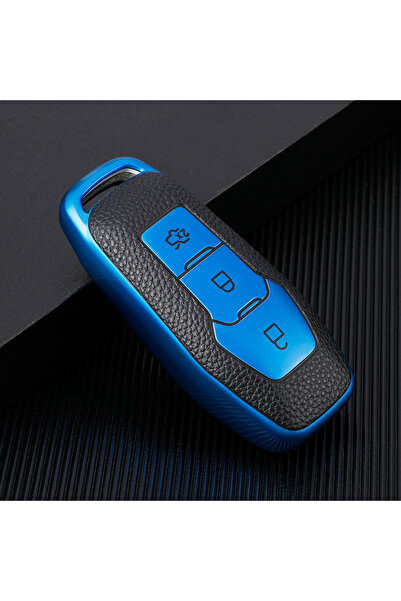 AYCANSTORE Carcasa Tpu pentru chei Ford cu 3 butoane (albastru)