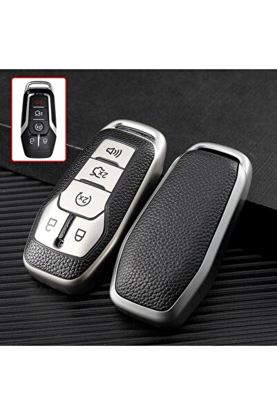 AYCANSTORE Husă Tpu pentru telecomandă Ford cu 5 butoane (argintiu)