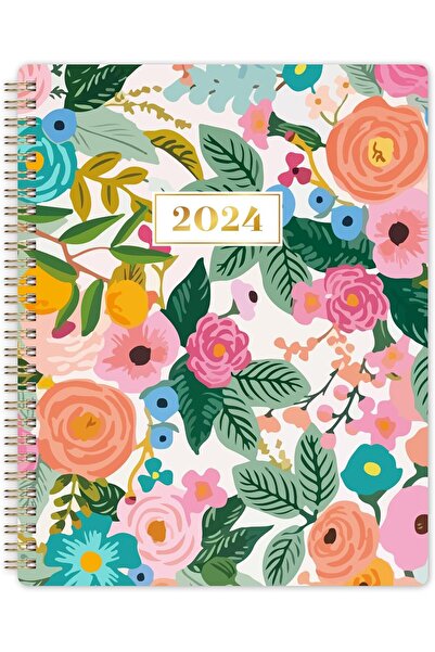 Janissary Flowers Model Spiralli Termo Kapak 2024 Yılı A5 Günlük Ajanda 12 Aylık 17*24 Ebat