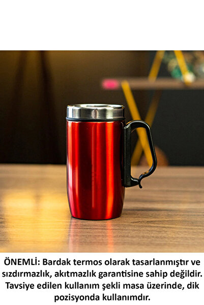 Verahed Double Layer Rubber Base 250ml Red Handle Stainless Steel Small Thermos Cup Mug Mug Tea Coffee