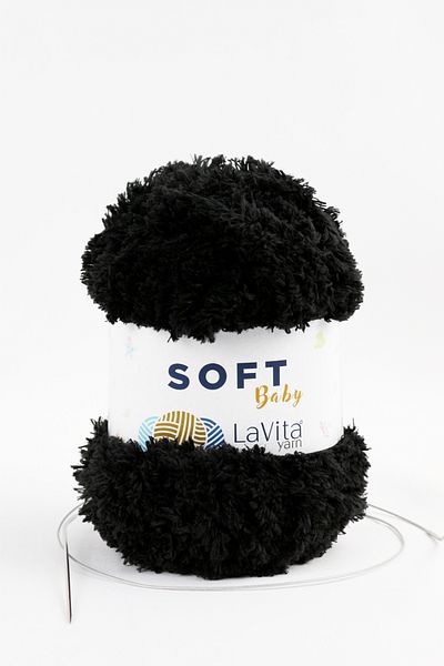 LaVita Yarn Soft Baby Velvet Yarn Amigurumi 5 Pack Πλεκτό στο χέρι Σχοινί Taka Yarn (6500-Μαύρο) Taka Yarn
