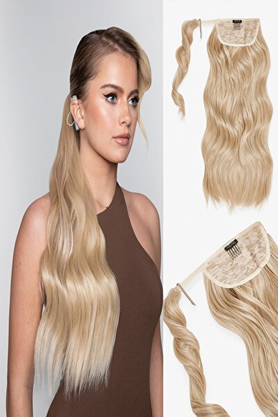 AKOLİFE Küllü Sarı Bağlamalı Cırtcırtlı At Kuyruğu Postiş Çıtçıt Saç / Isıya ...