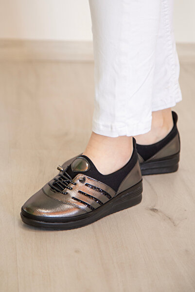 Ewen Tomm Pantofi de balerină ortopedici Daily Soft pentru femei, perforați cu șnur