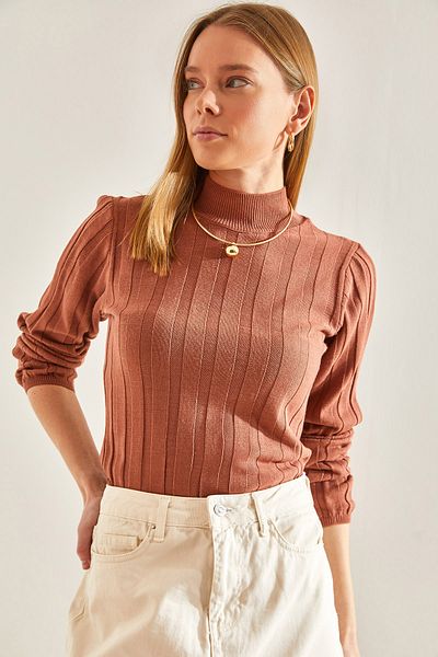 Bianco Lucci Női garbó nyakú bordás kötöttáru pulóver