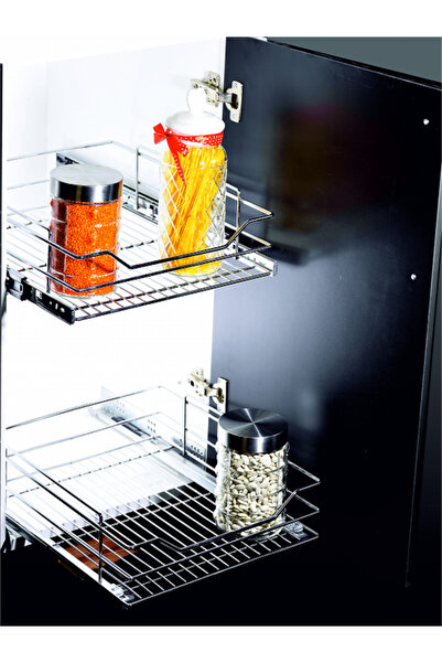 YILDIZ AKSESUAR TR Teleskopik Raylı Metal Tel Çekmece Sepeti 45cm