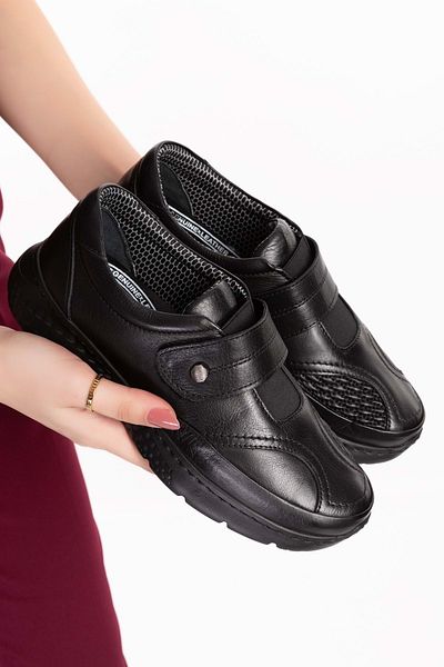 Gondol Pantofi de damă din piele naturală speciali pentru proeminența osoasă af.500 - Negru - 38