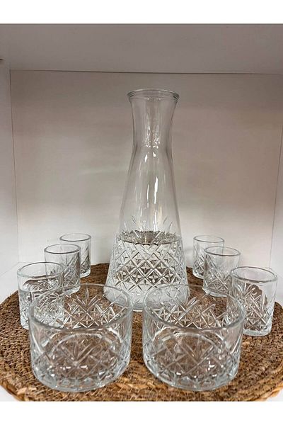 FAYA HOME Paşabahçe Timeless Crystal 6-Person Glass Floor Set 9 Pieces