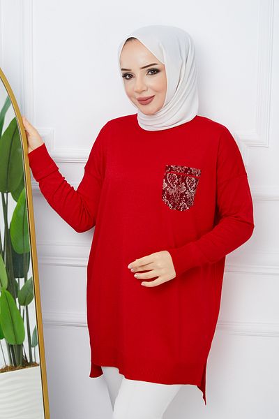 Pamuk Butik Women's Mercerized Glitter Knitwear Tunic