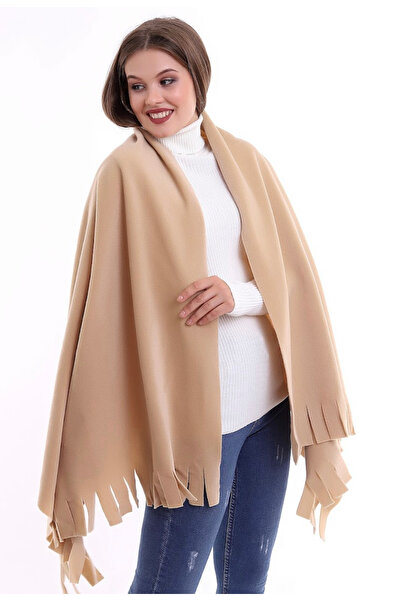 NERGIZ NERGİZ 10 LU CAFE RESTERON HOTEL BEIGE CAPICINO MILKY BROWN FLEECE SCARF SHALF SHOULDER SHALF
