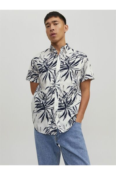 Jack & Jones Jorcrayon Aop Shırt Ss Ln Erkek Gömlek
