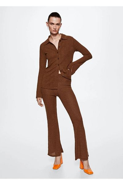 MANGO Woman Hnedá dámska košeľa 37087722