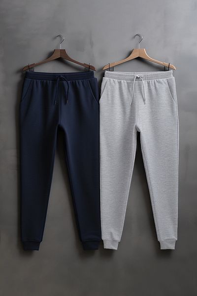 Trendyol Collection Marineblau 2er-Pack - Jogginghose mit normalem Schnitt und Gummibein TMNAW22EA0279