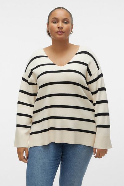 Veromoda Curve VMCSABA LS PULLOVER V-NECK GA NOOS CUR