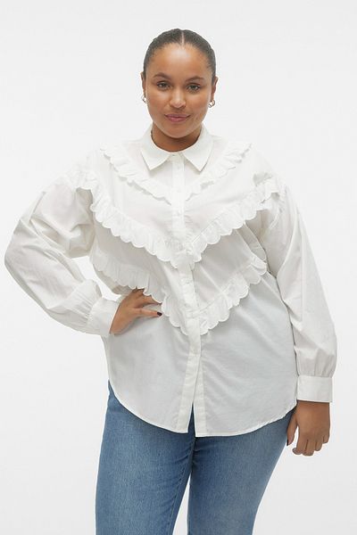 Veromoda Curve KOŠILE VMCBEATE LS SCALLOP WVN CUR