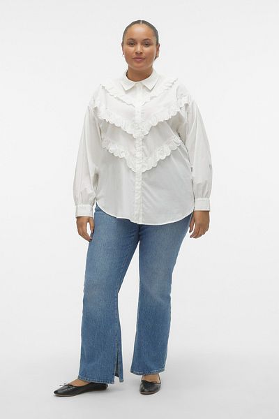 Veromoda Curve KOŠILE VMCBEATE LS SCALLOP WVN CUR