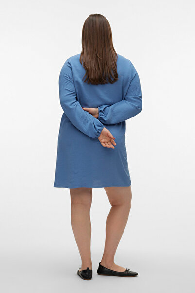 Veromoda Curve KRÁTKÉ ŠATY VMCALVA BRIT LS WVN CUR