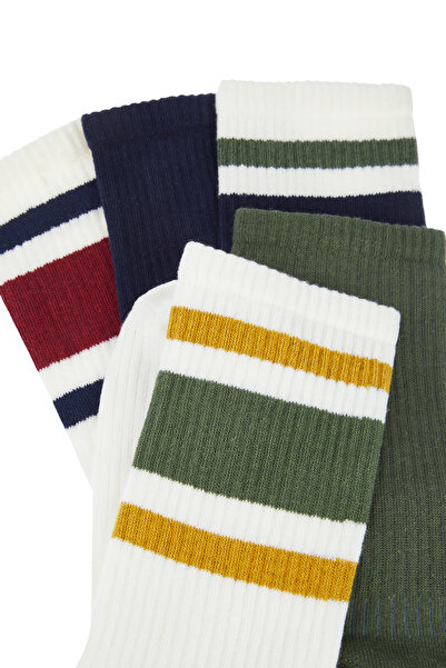 Trendyol Collection Pamut csíkos 5 csomag – Középiskolai és teniszzokni TMNSS24CO00010