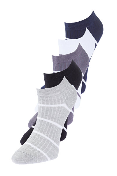 Trendyol Collection Пакет от 5 раирани текстурирани ботуши - къси и високи чорапи до глезена TMNSS24CO00000