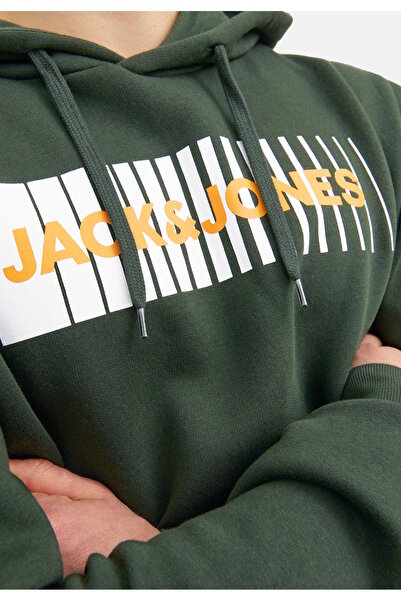 Jack & Jones Суитшърт с качулка, лого и принт