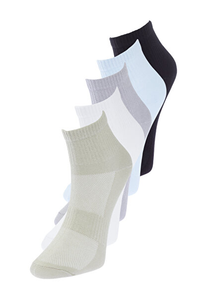 Trendyol Collection Pack of 5 Multicolored Cotton Summer Booties - Short Ankle High Socks TMNSS24CO00004