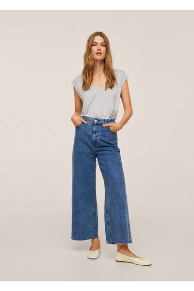 MANGO Woman Γυναικείο μπλουζάκι γκρι 17903796