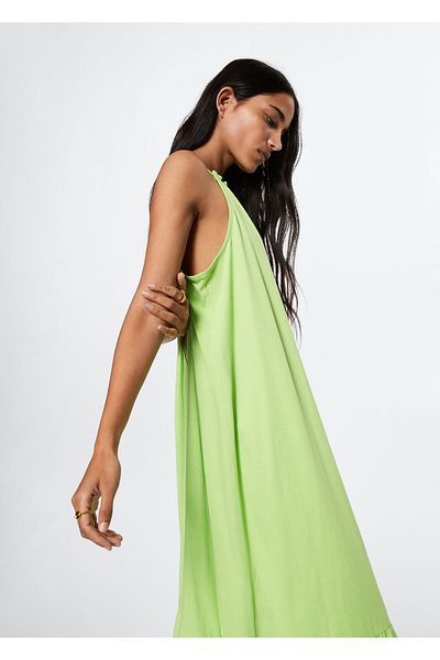 MANGO Woman Rochie de damă verde măr