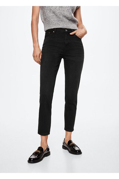 MANGO Woman Women's Black Denim Pants