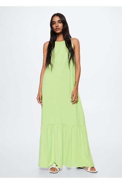 MANGO Woman Rochie de damă verde măr
