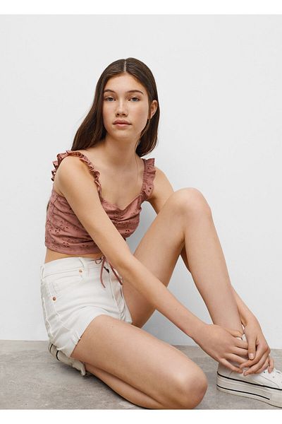 MANGO Kids Blassrosa Bustier für Mädchen