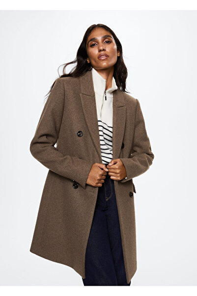 MANGO Woman Кафяво дамско палто за възрастни37005546
