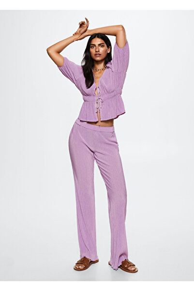 MANGO Woman Kadın Leylak Pantolon