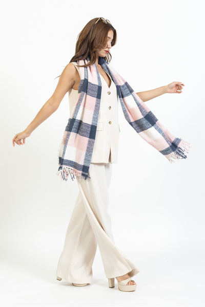 LadyColor 70X190 cm Plaid Wool Shoulder Shawl - Durable Acrylic