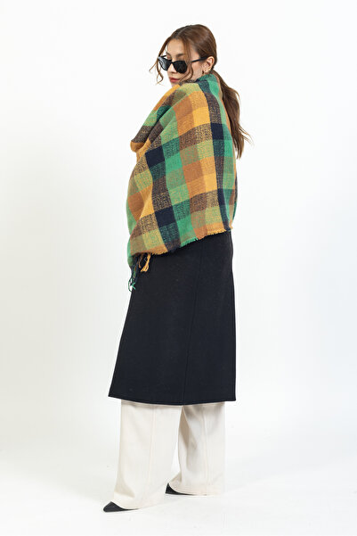 LadyColor شال كتف صوف منقوش مقاس 70x190 سم - أكريليك متين