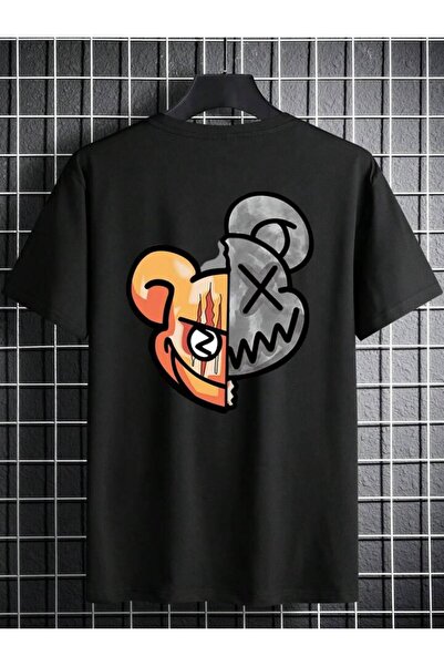 Khione تي شيرت قطني مطبوع عليه دب كبير الحجم للجنسين