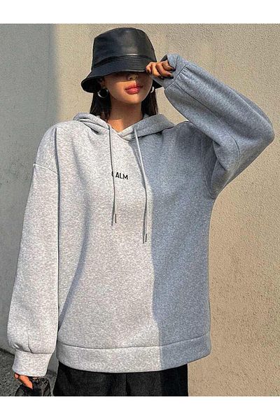 Khione Unisex Calm εμπριμέ με κουκούλα Oversize φούτερ με κουκούλα