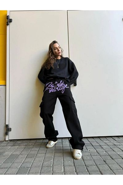 Gofeel Purple Vintage Harajuku Y2k Detailed Cargo Pocket Baggy Jean Street
