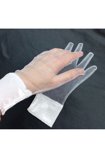 es moda shop Diana vintage velvet bracelet gauze gloves white
