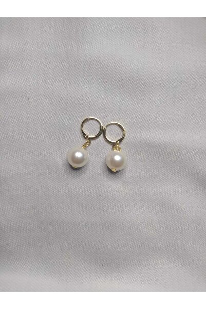 bueistanbul Kadın Orta Boy Sallantılı Altın Kaplama İnci Küpe