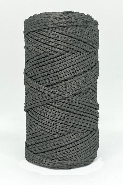 Bolanzoo Polyester Macrame Thread 2 Pieces 100gr Dark Gray 3mm Knitting Thread